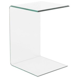 Tavolino Beliani Lourdes in vetro di sicurezza, trasparente, 61x40x40 cm.