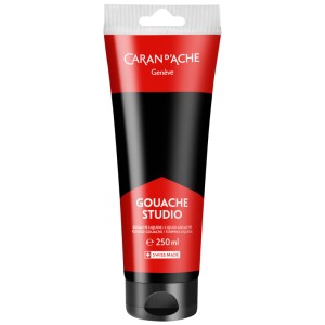 Tubo di Gouache Studio Nero Caran d'Ache, 250ml, per scuola e hobby.