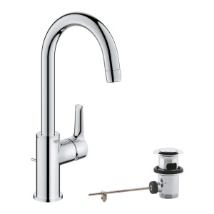 Mitigeur de lavabo Grohe QuickFix Start Alira chrome L avec garniture de vidage