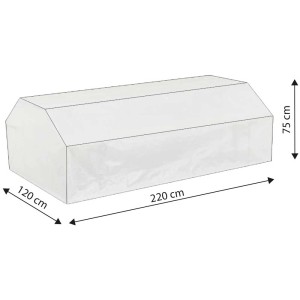 Copertura protettiva trasparente per set tenda da birra, 220x120x75 cm, in tessuto PE.