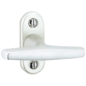 Maniglia per finestra Alpertec in alluminio color argento nickel, ferramenta per porta con viti a vista.