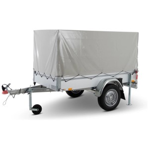 Remorque Stema Basic Plus 750 avec bâche haute grise.