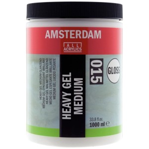 Amsterdam Medium gel pesante 015, finitura lucida, contenitore da 1 litro per colori acrilici.