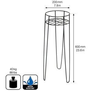 Supporto per piante nero Wagner Design Yourself GH0660, Ø 20 cm, altezza 60 cm.