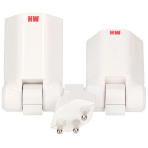 Adaptateur Clip-Clap blanc avec 2 prises de type 13 et sécurité enfant.