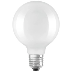 Osram LED-Leuchtmittel Globe95, E27, 2700K, 5,9W, Weissglas für angenehmes Licht.