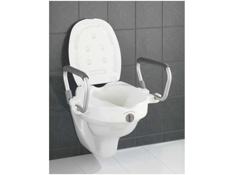 Wenko Rialzo per sedile WC con maniglie di sostegno Secura alluminio