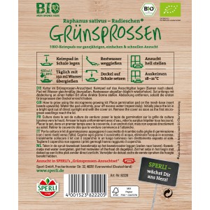 Sperli MicroGreen Garden Bio-Ravanello: Cuscinetti di ricarica per germinazione facile.