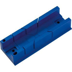 Boîte à onglets LUX bleue 248 mm pour des coupes précises dans le bois et le plastique.