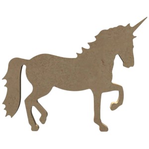 Gomille Figura unicorno in MDF, 15x12 cm, per bricolage e decorazioni.