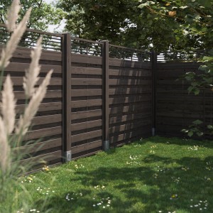 Recinzione privacy grigia Wien, pannello in legno 180x90cm per giardino e patio.