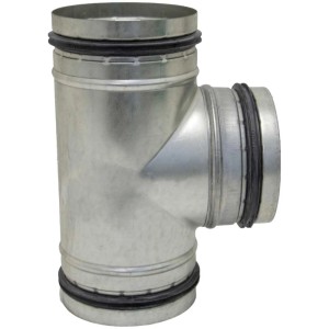 Wickelfalz-Abzweiger 90°/Ø 100 mm mit Lippendichtung für Lüftungssysteme.