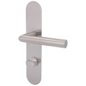 Alpertec Simply Stick set maniglia WC in acciaio inox con placca lunga.