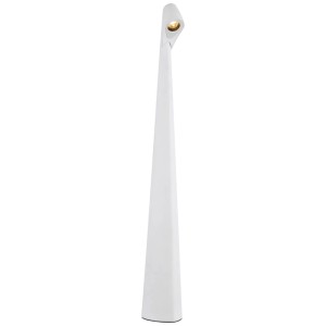 Weiße LED-Tischleuchte Spotty von Globo, 40 cm hoch, aus Kunststoff mit Touchdimmer.