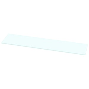 Mensola in vetro trasparente, 60x14 cm, per serie di accessori bagno.