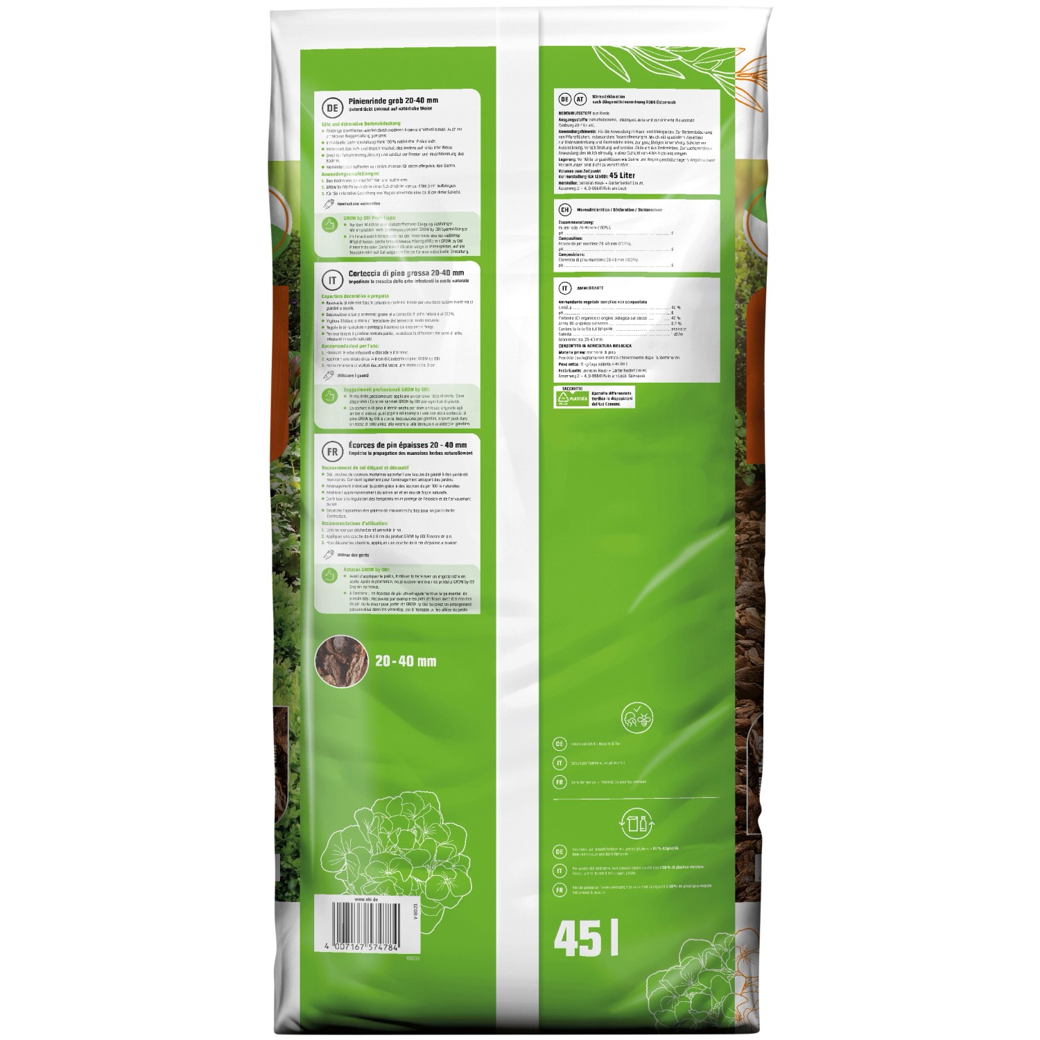 GROW by OBI Pinienrinde grob 20 40 mm 45 l kaufen bei OBI