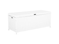 Beliani Auflagenbox Modena Rattan Weiss (HxBxT) 66 x 158 x 63 cm