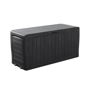 Keter Marvel box per cuscini antracite: Box portaoggetti con ruote, chiudibile e resistente alle intemperie.