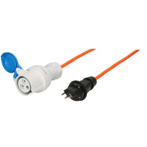 Cavo adattatore tipo 13 a CEE16, 230V, 10A, con fusibile, per audio e video.