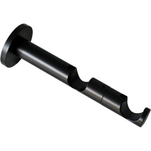 Supporto combinato Gardinia Chicago, aperto, nero opaco, per bastoni per tende Ø 20 mm.