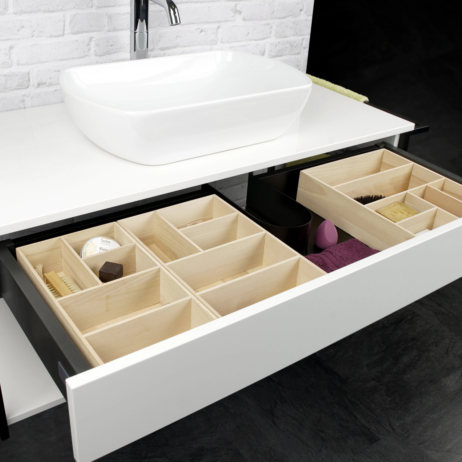 Organizer per cassetti faggio (HxLxP) 7 x 17 x 32 cm