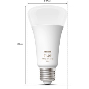 Philips Hue White & Color Ambiance E27 LED-Lampe, 13,5W, 1100 Lumen, Weiß und farbig.