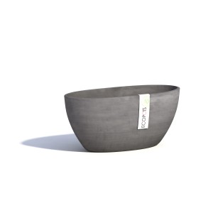 Pot de fleurs Ecopots Sofia, gris, 13,5x13x30cm, en matériau écologique.