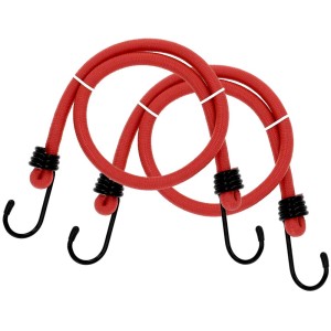 Cartrend sandow, rouge, 60 cm, lot de 2. Tendeur de bagages avec crochets pour sécuriser le chargement dans la voiture.