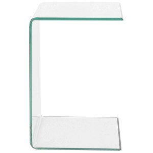 Tavolino Beliani Lourdes trasparente in vetro di sicurezza, 61x40x40 cm.