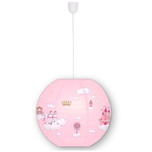 Lampada da soffitto rosa per cameretta con motivo principessa, Japanballon Kid Ballon, Ø 40cm.