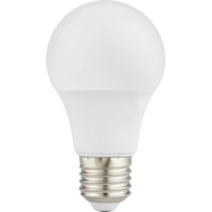 Lampadina LED E27 bianca a globo con attacco a vite argentato. 8,5 W, luce bianca neutra 4.000 K.