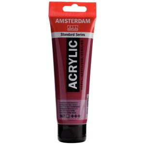 Tubo di colore acrilico Amsterdam Rosso Permanente Violetto, 120ml. Ideale per artisti e hobbisti.