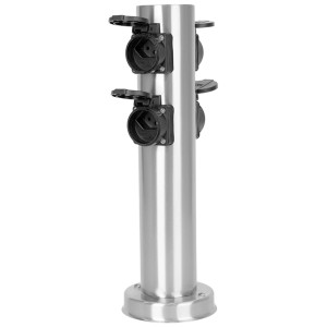 Colonnina energia GardenLine Inox con 4 prese T13 per esterni.