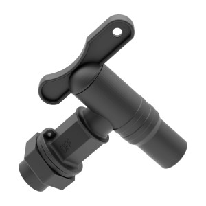 Dettaglio: Rubinetto nero per botte Wave 2in1, per l'estrazione dell'acqua.