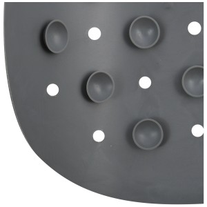 Dettaglio: Tappetino da bagno antiscivolo MSV grigio in gomma con ventose e fori.