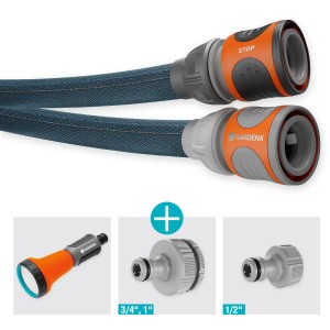 Set tubo da giardino Gardena Liano™ Xtreme 10m con doccetta e raccordi.