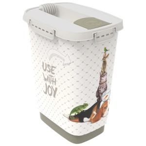 Rotho Cody 10L conteneur pour aliments pour animaux avec couvercle et motif animalier pour chiens, chats ou oiseaux.