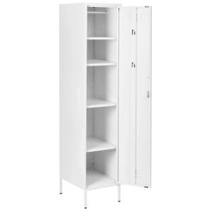 Beliani Armoire de bureau Frome blanche 185 x 38 x 50 cm