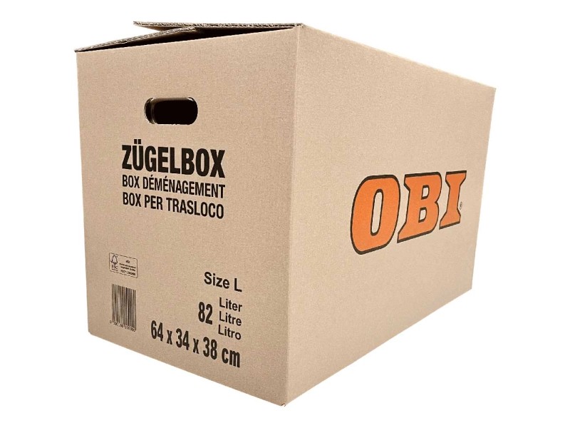OBI Carton de déménagement à double cannelure certifié FSC® 82 l / T. L