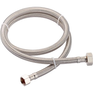Tuyau de raccordement flexible LUX en acier inoxydable pour robinet, longueur 1000 mm.