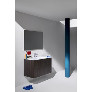 Ensemble de meubles de salle de bains Laufen Pro S avec meuble sous-vasque et lavabo en orme foncé, largeur 100 cm.