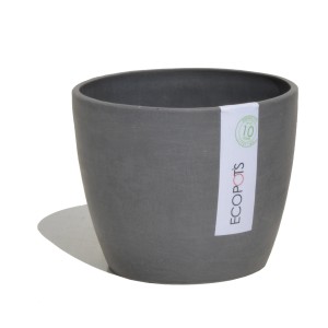 Pot de fleurs Ecopots Stockholm, gris, Ø 16cm, hauteur 12,5cm. Pot pour intérieur et extérieur.