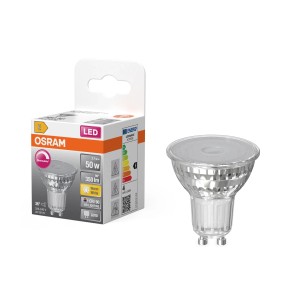 Lampadina LED Osram GU10, 3.7W, dimmerabile, luce bianca calda. LED a risparmio energetico per diverse applicazioni.