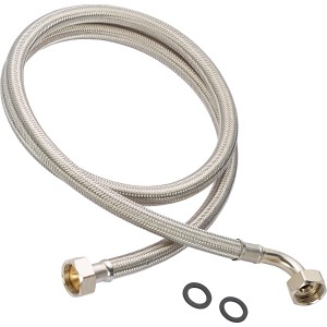 Tuyau d'arrivée d'eau flexible de 1,5 m en acier inoxydable pour lave-linge et lave-vaisselle.