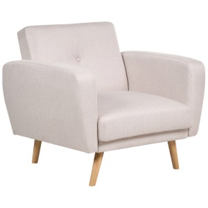 Beliani Poltrona Florli in legno e poliestere beige chiaro