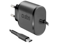 SBS Reiseladegerät Typ C Schnellladefunktion Schwarz