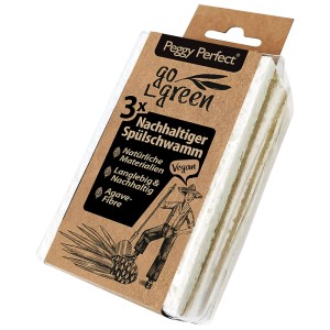 Éponges à récurer Peggy Perfect, 3 pièces, en fibre d'agave et non-tissé. Éponges blanches pour cuisine.
