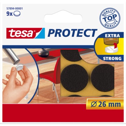 Tesa Feutres antirayures ronds Marrons 26 mm