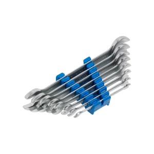 Jeu de clés plates LUX, 8 pièces (6-22 mm) dans un support en plastique.