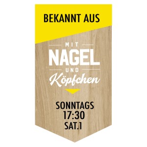 Publicité pour l'émission OBI "Mit Nagel und Köpfchen" sur SAT.1, le dimanche à 17h30.